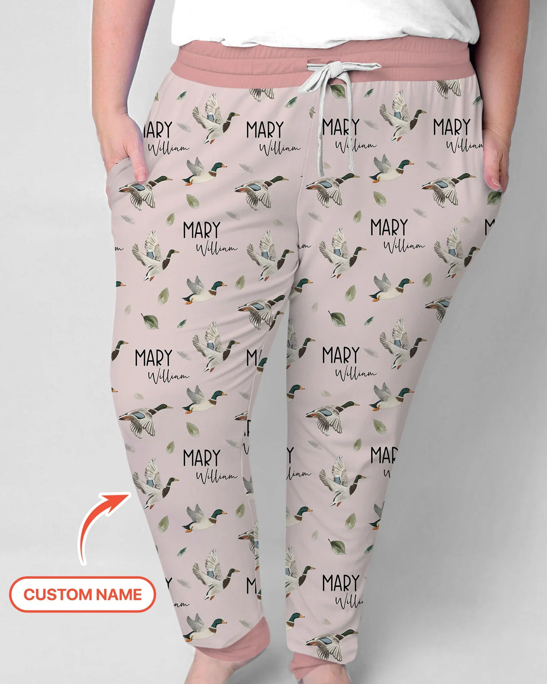 Custom Name Mallard Duck Bamboo Women Pajama Set