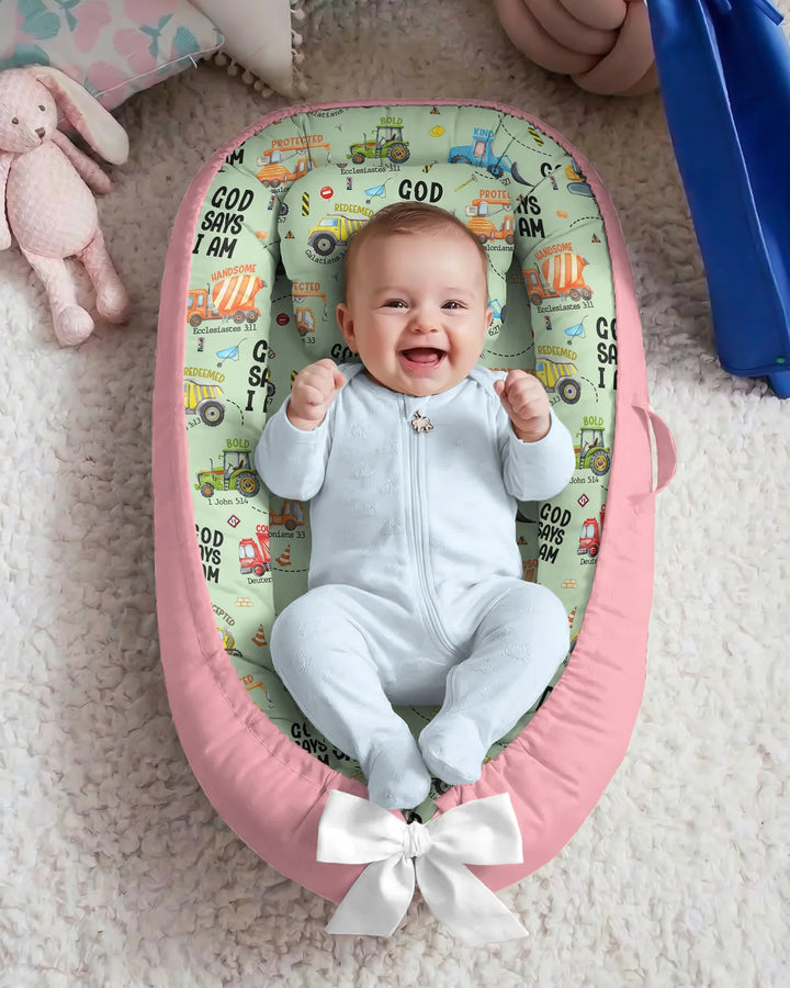 God Says I Am Boy Bamboo Baby Nest Bed