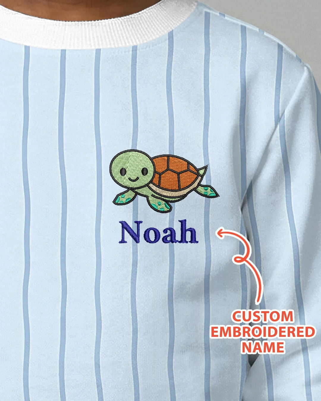 Custom Embroidered Name Marine Life Bamboo Crewneck Sweatshirt