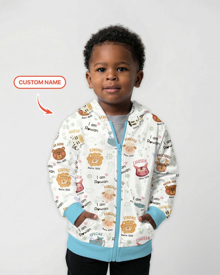 God’s Little Zoo Custom Name  Zip Hoodie