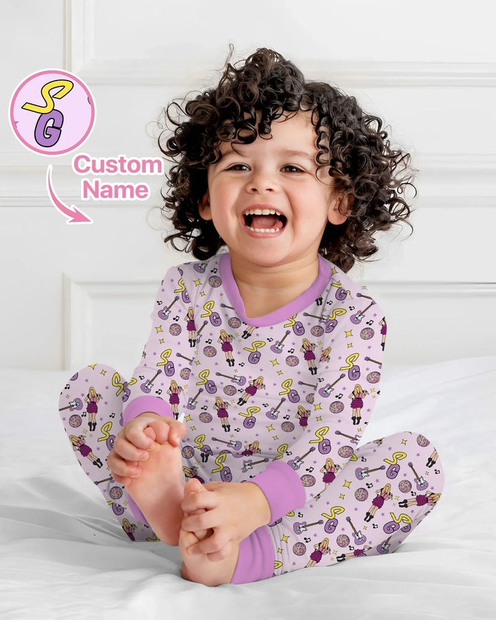 Zweiteiliges Langarm-Pyjama-Set mit Sommerfrüchten