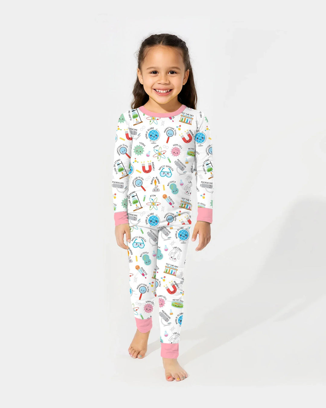 Zweiteiliges Langarm-Pyjama-Set mit Sommerfrüchten