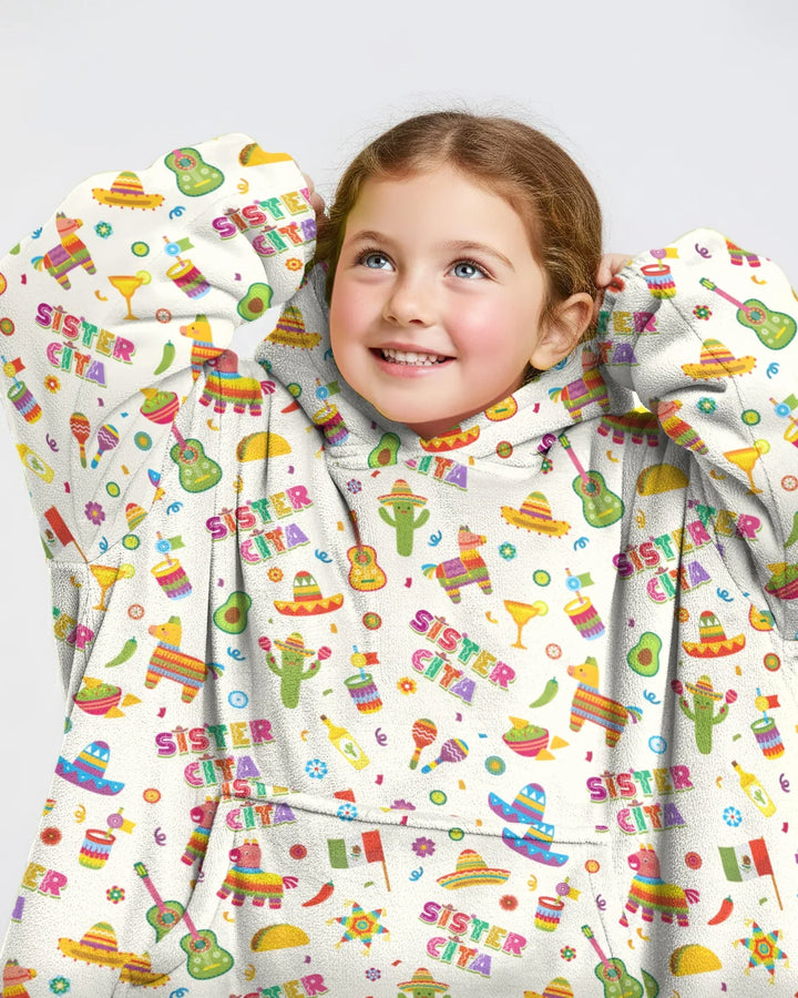 Cinco de Mayo Family Matching Wearable Bamboo Blanket Hoodie