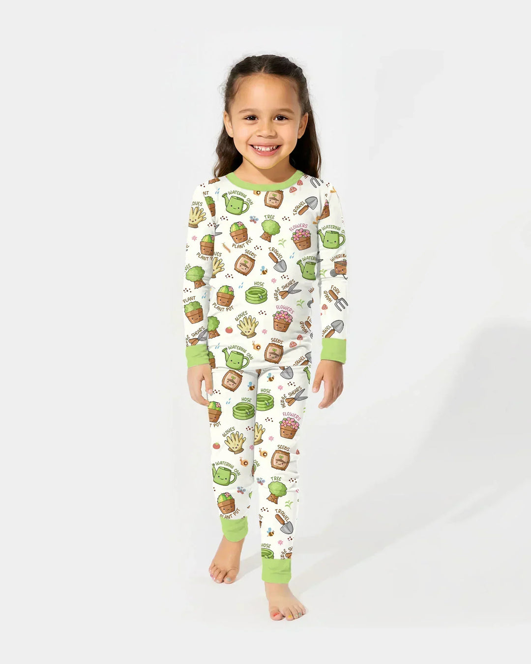 Kawaii Garden Crew Bamboo Two Piece Long Sleeve Pajama Set