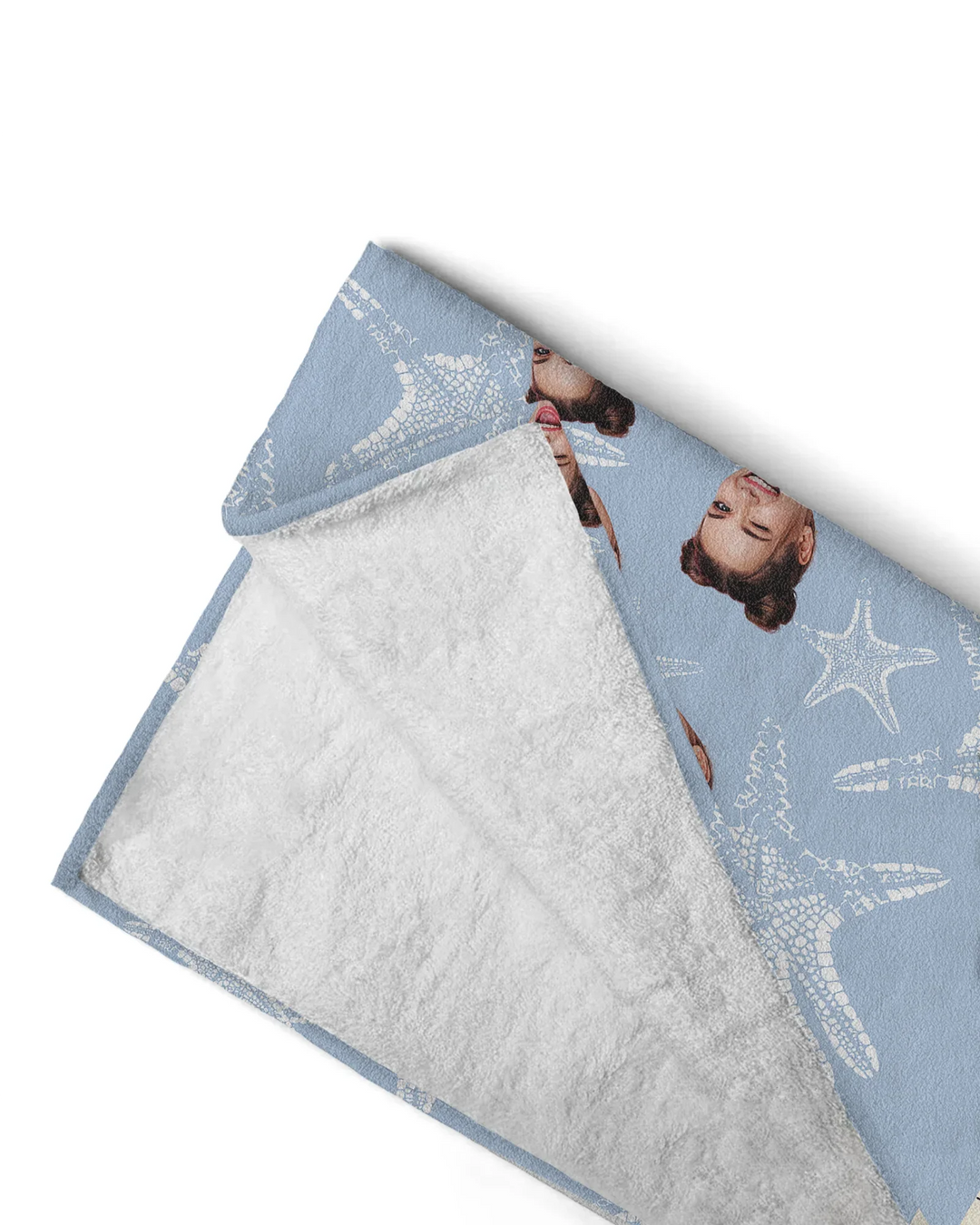 Custom Photo Starfish With Names Bamboo Beach Towel