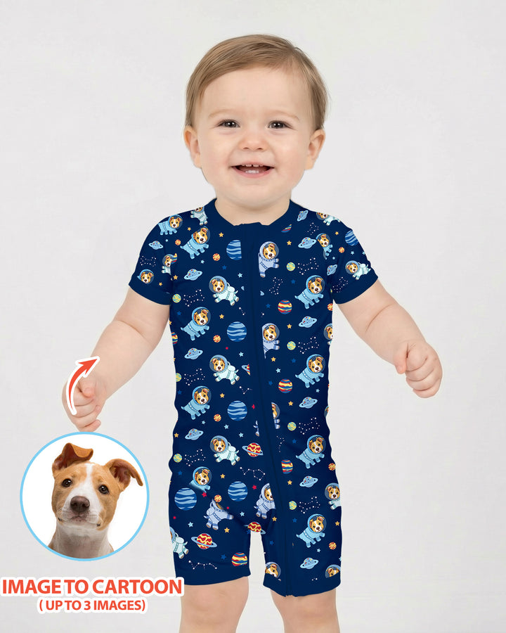 Plantilla PERSONALIZADA de Bambú Pijama Corto con Cremallera