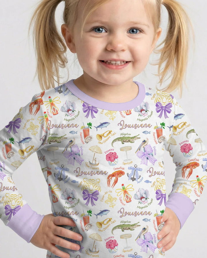 Zweiteiliges Langarm-Pyjama-Set mit Sommerfrüchten