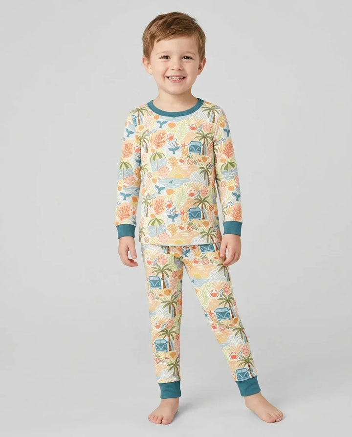Conjunto de pijama de dos piezas de bambú con mangas largas, plantilla PERSONALIZADA