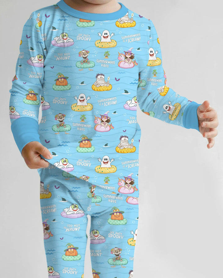 Zweiteiliges Langarm-Pyjama-Set mit Sommerfrüchten