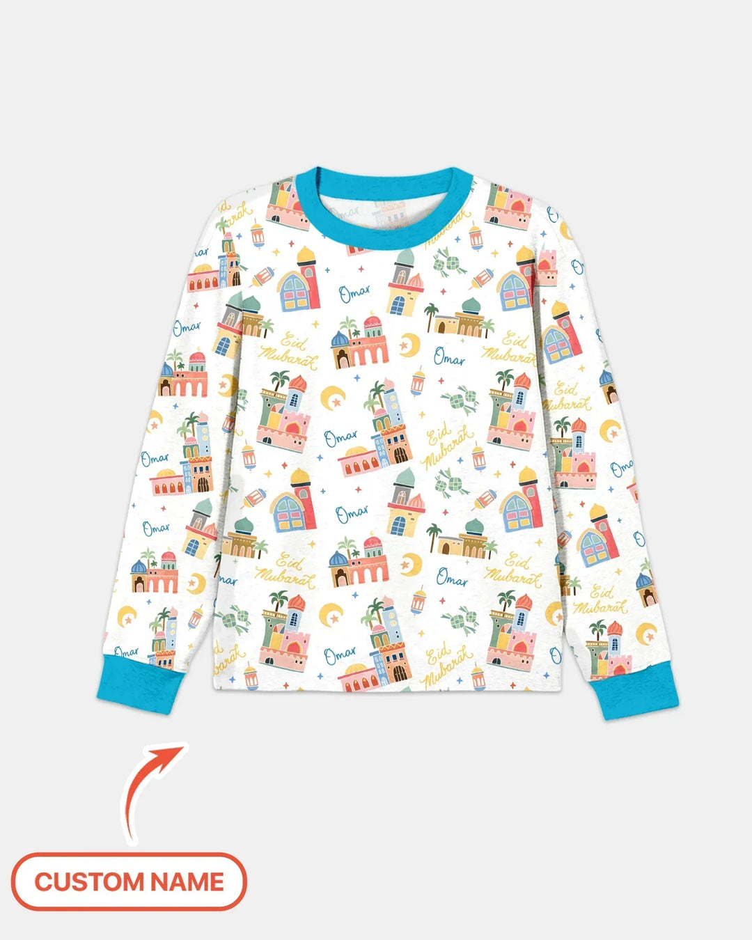 Eid Mubarak Custom Name Men's Pajama Set