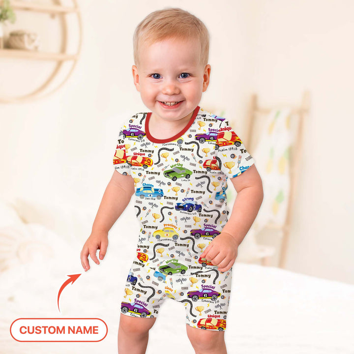 Racing Fun God Says I Am Custom Name Two Piece Short Sleeve Shorts Pajama Set