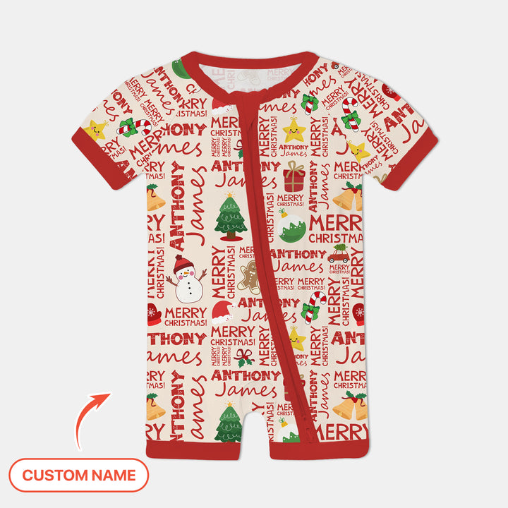 Benutzerdefinierter Name Frohe Weihnachten Shorty Zippy