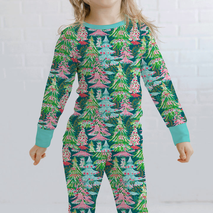 Zweiteiliges Langarm-Pyjama-Set mit Sommerfrüchten