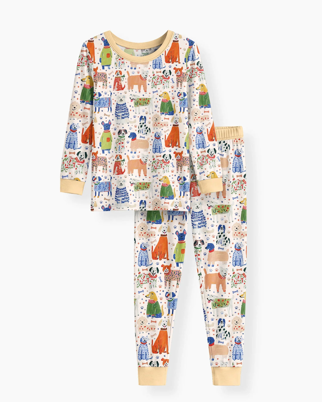 Whimsical Puppy Bamboo Two Piece Long Sleeve Pajama Set