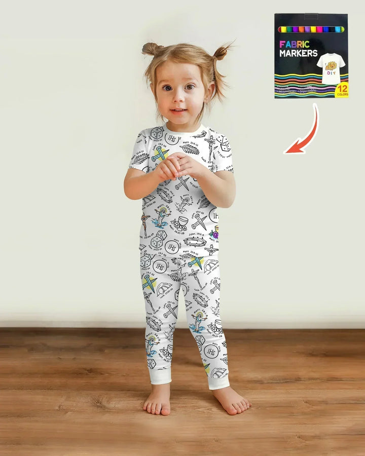 Zweiteiliges, kurzärmliges Pyjama-Set mit Marienkäfern