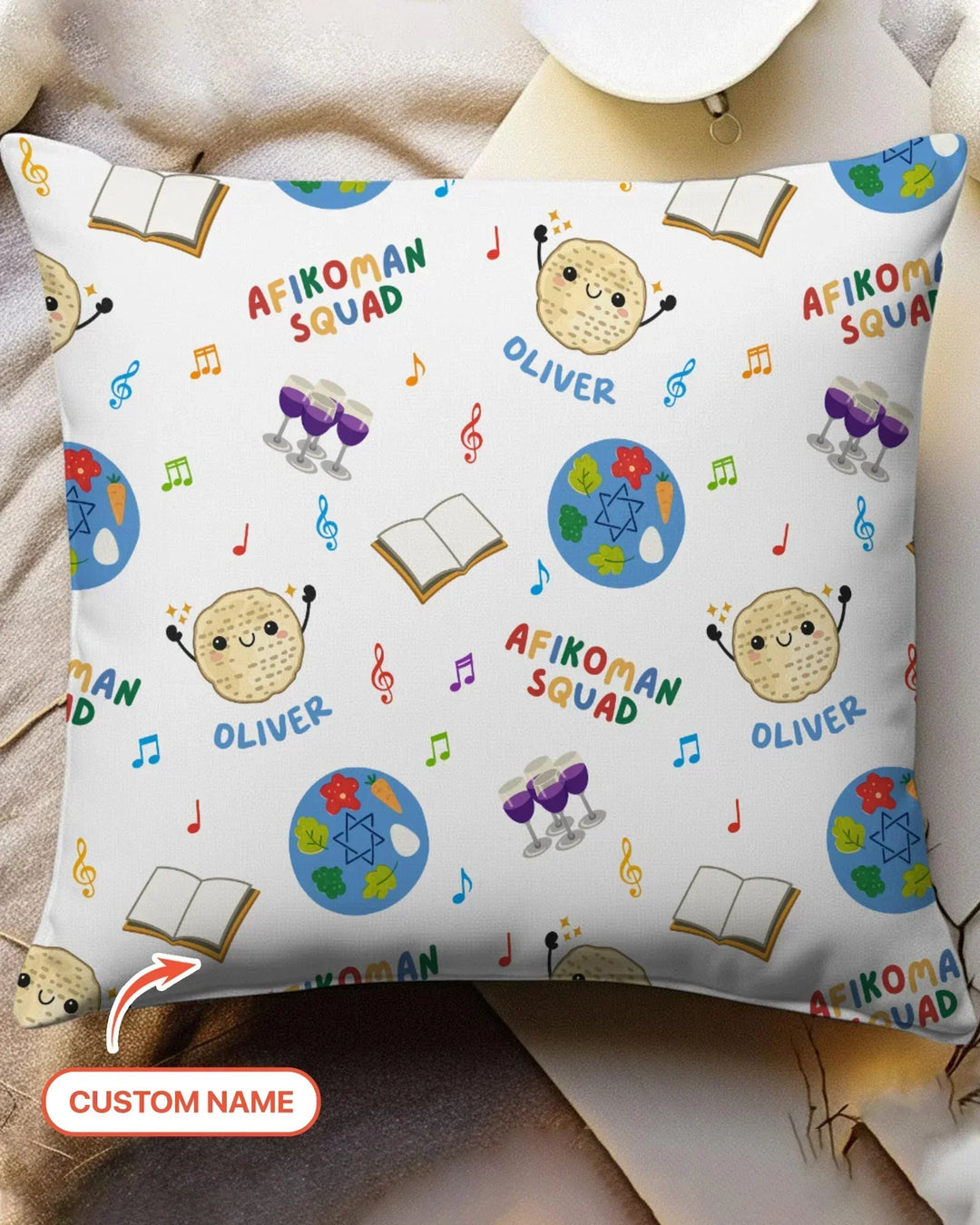 Custom Name Passover Afikoman Squad Pillow Case