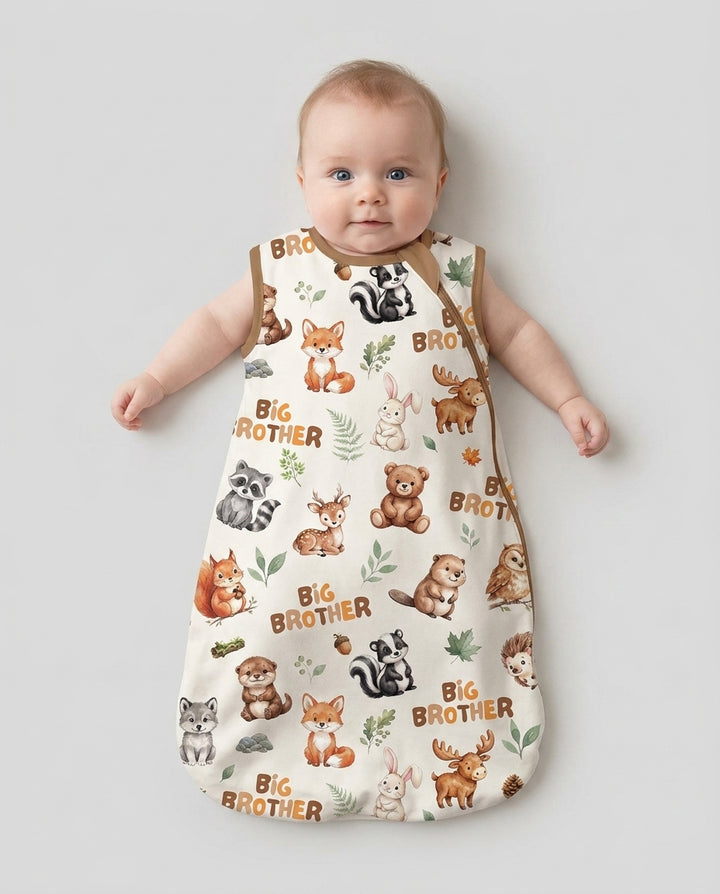 Custom Quote Woodland Animal Matching Sibling Bamboo Sleep Bag