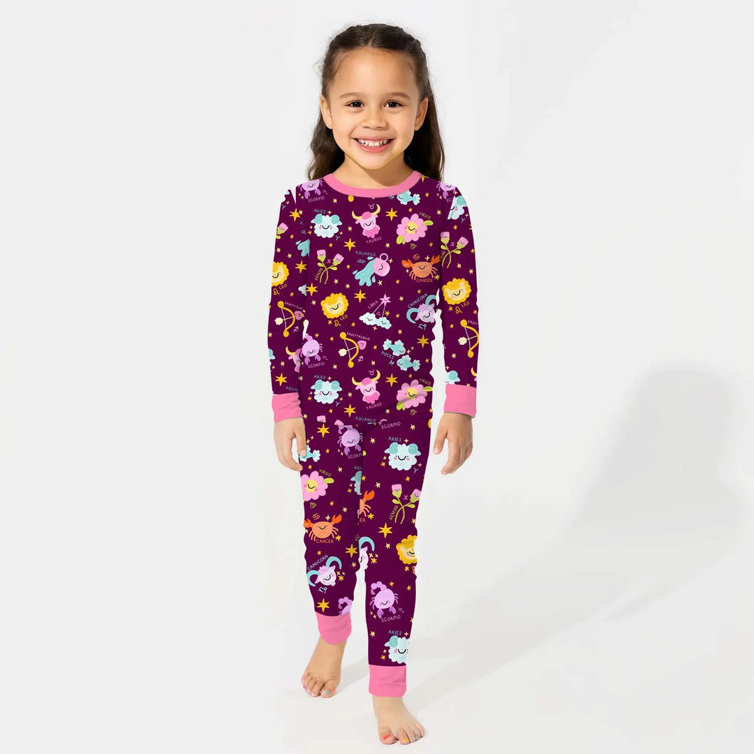 Zodiac Signs Two Piece Long Sleeve Pajama Set