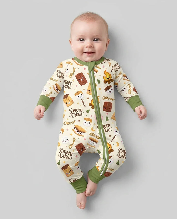 Custom Name Kawaii S'more Crew Family Matching Bamboo Convertible Zippy