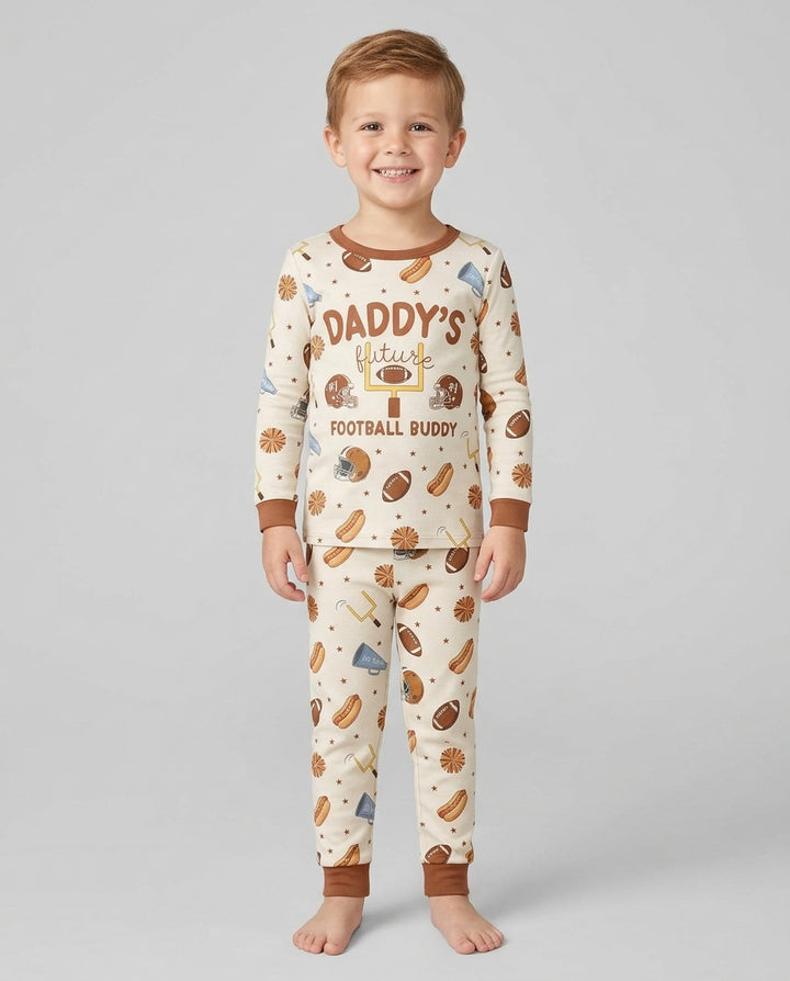 Daddy's Future Football Buddy Bamboo Two Piece Long Sleeve Pajama Set