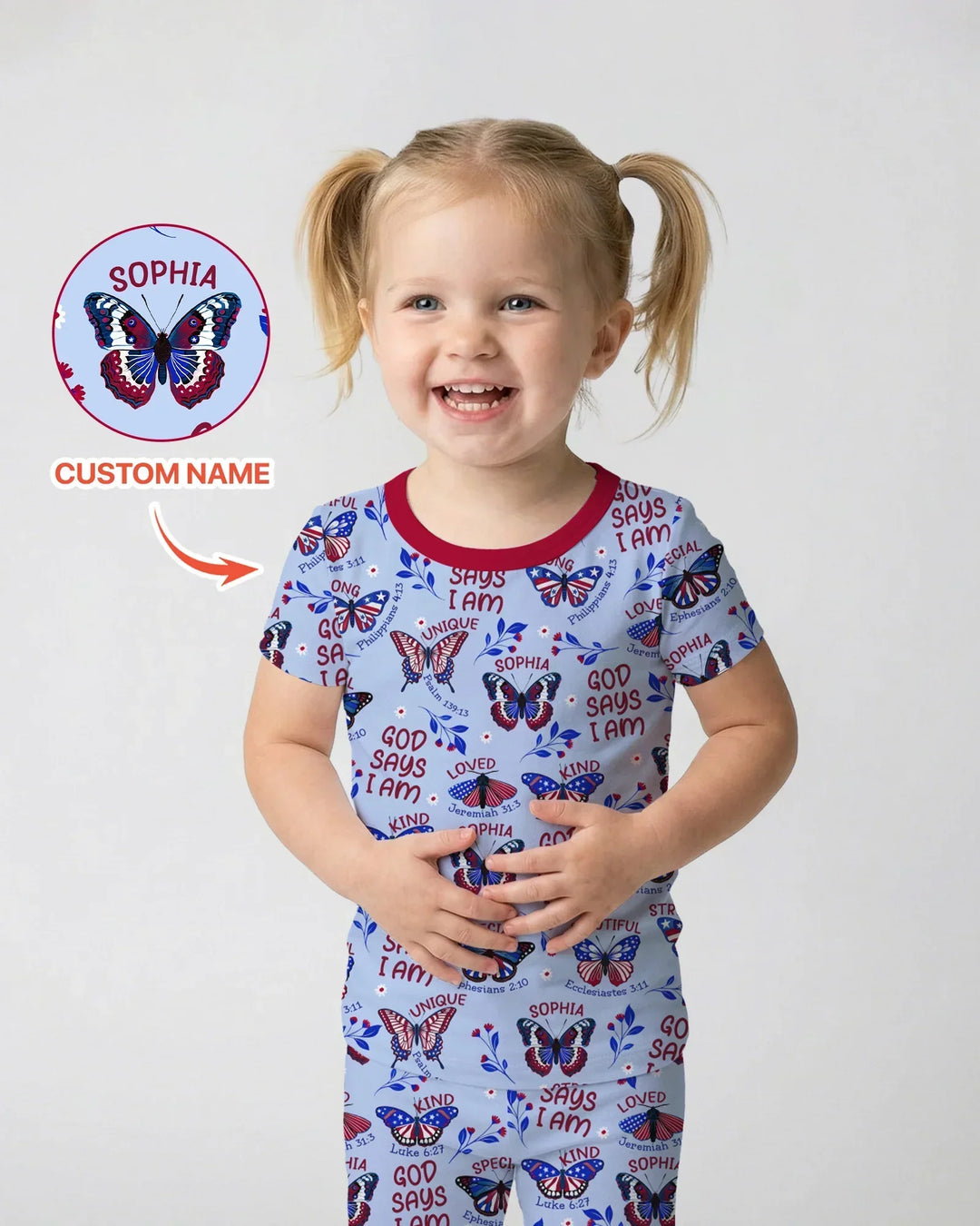 Zweiteiliges, kurzärmliges Pyjama-Set mit Marienkäfern