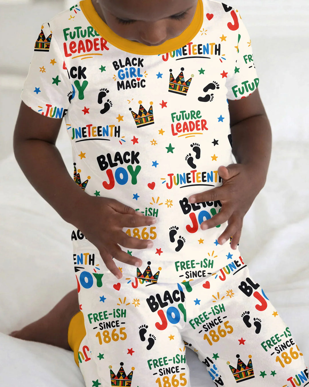 Juneteenth Black Girl Magic Bamboo Two Piece Short Sleeve Pajama Set