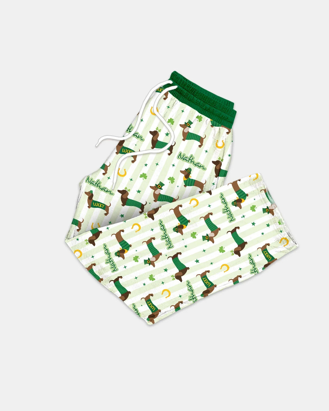 Lucky Dachshunds St. Patrick's Day Family Matching Men's Pajama Set