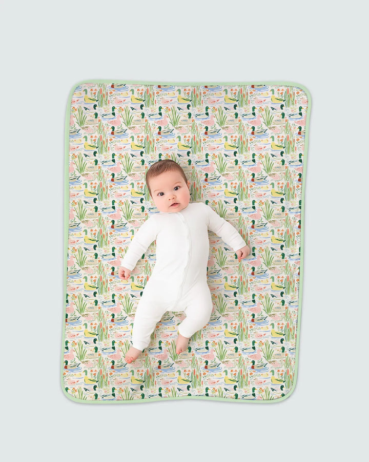 Whimsical Mallard Duck Bamboo Blanket