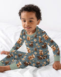 Zweiteiliges Langarm-Pyjama-Set mit Sommerfrüchten