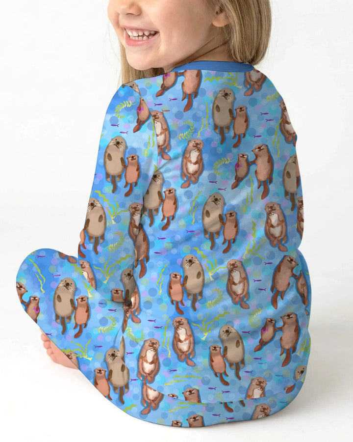 Conjunto de pijama de dos piezas de bambú con mangas largas Otterly Together