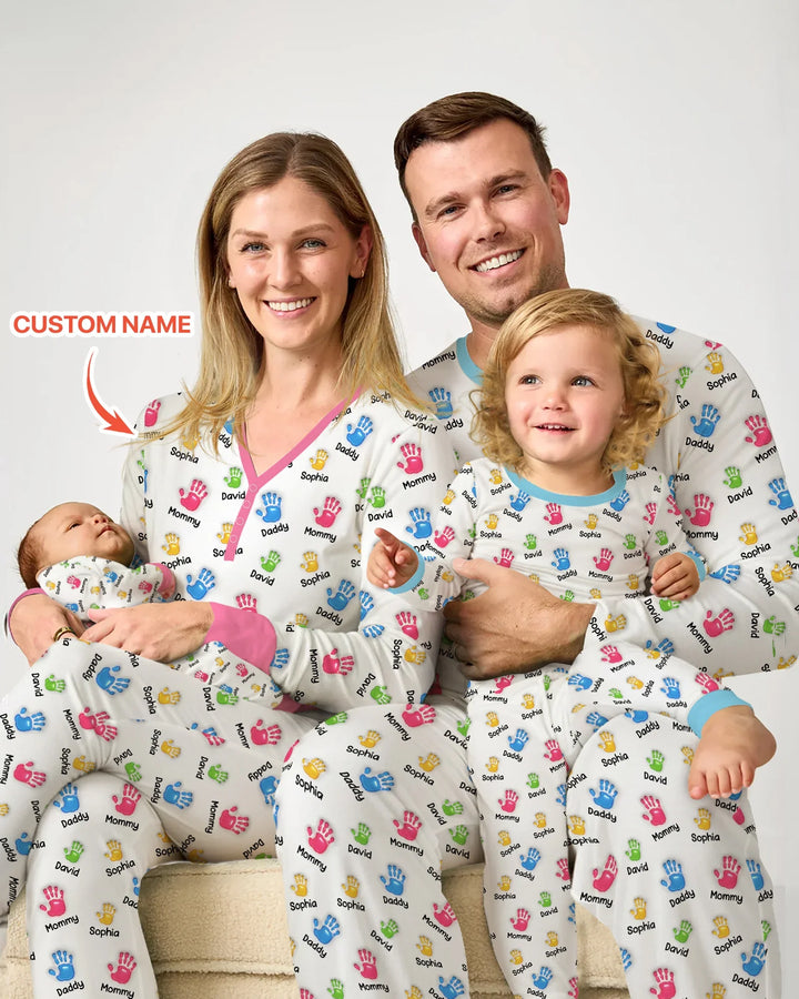 First Mother Day - Handprints Bamboo Men's Pajama Set