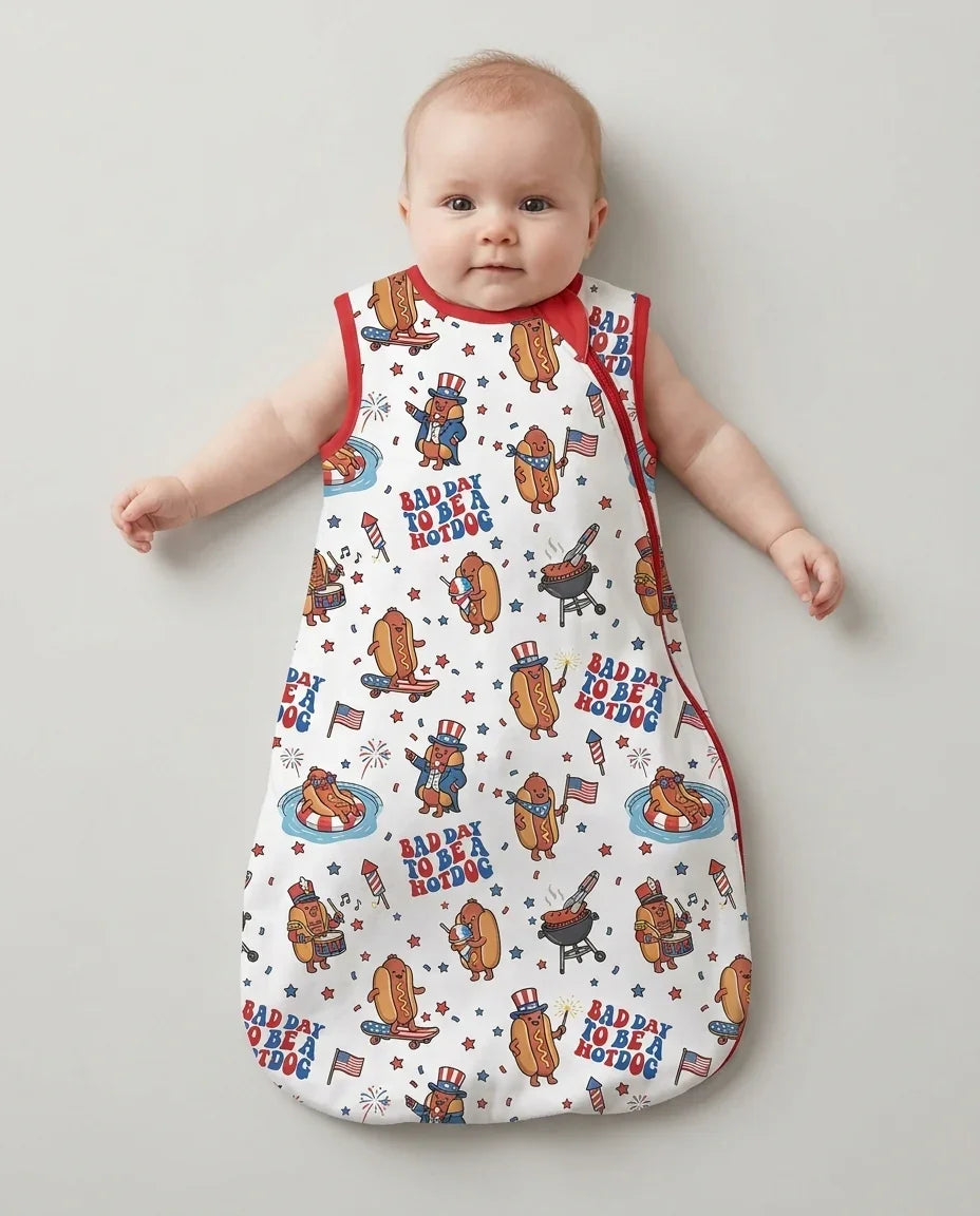 Hot Dog Patriotic Bamboo Sleep Bag