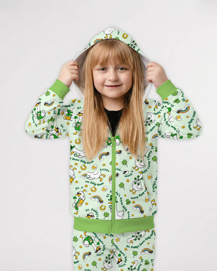 St. Patrick's Day Silly Goose Zip Hoodie