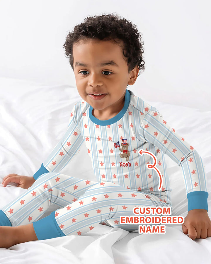 Zweiteiliges Langarm-Pyjama-Set mit Sommerfrüchten