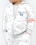 Personalisierter, bestickter Name Mommy und Mädchen passender Bambus-Kapuzenpullover mit Reißverschluss
