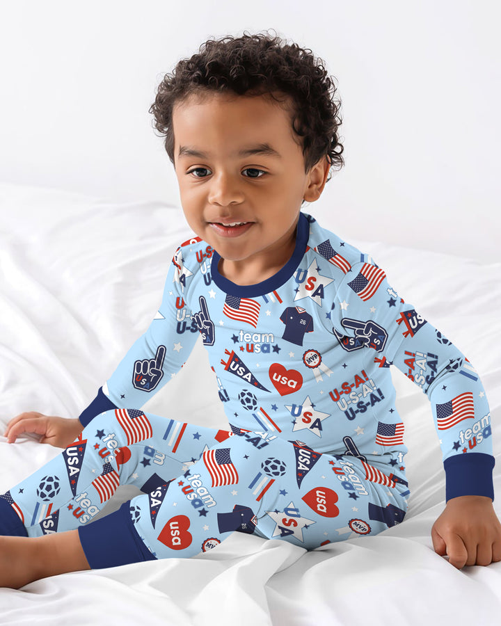 Zweiteiliges Langarm-Pyjama-Set mit Sommerfrüchten