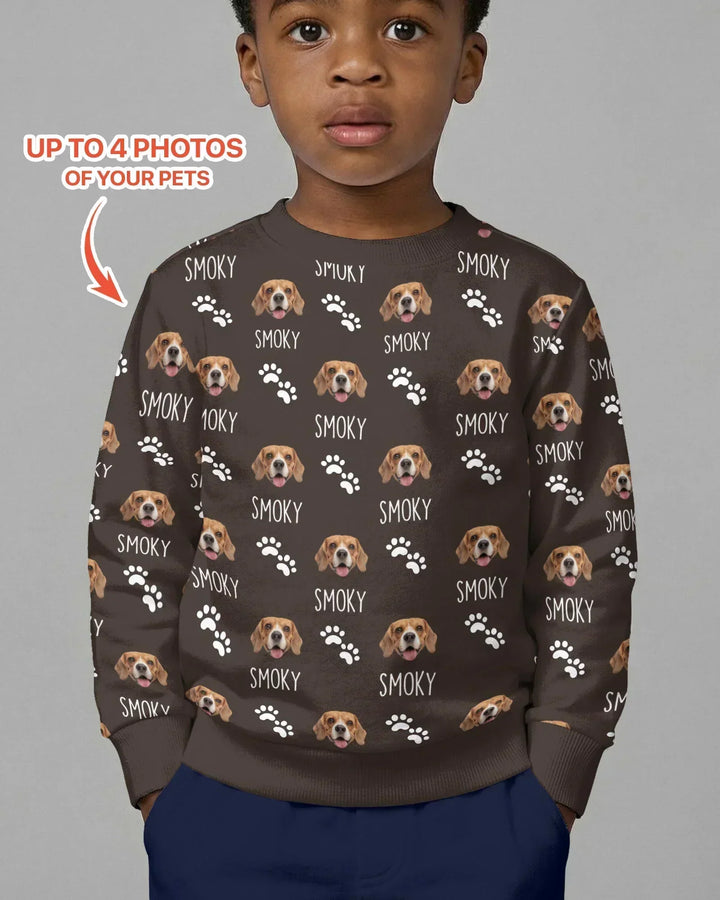 Custom Name and Pet Photos Crewneck Sweatshirt