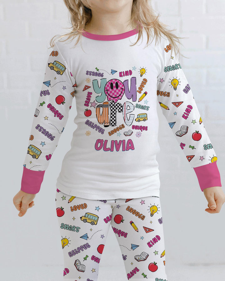 Custom Name You Are Everything Bamboo Two Piece Long Sleeve Pajama Set