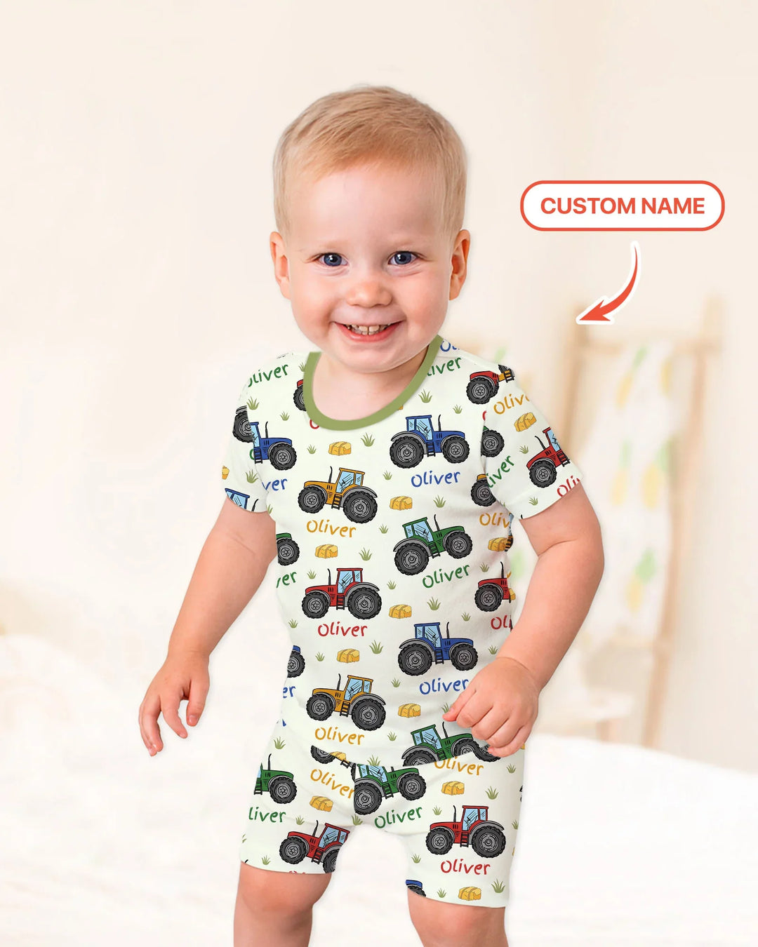 Custom Name A Little Dirt Never Hurt Bamboo Two Piece Short Sleeve Shorts Pajama Set