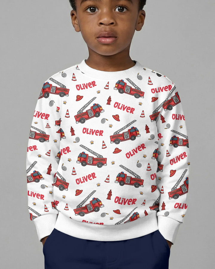 Personalisiertes Name Zukunft Feuerwehrleute Bambus Rundhals-Sweatshirt