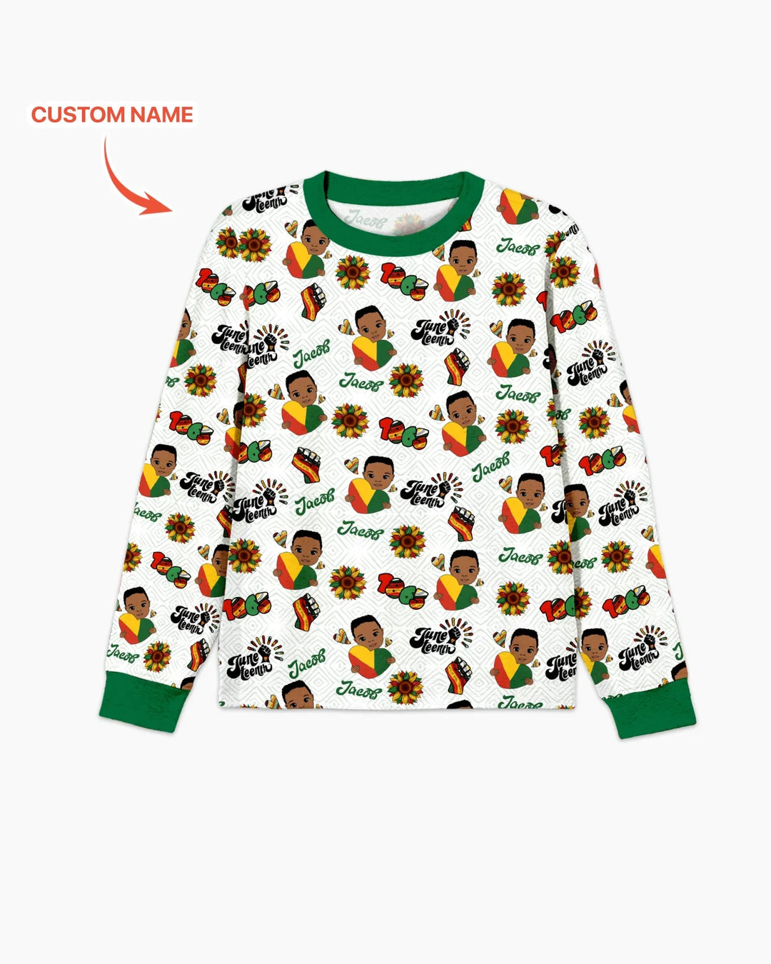 Custom Name Bloom in Freedom Men's Pajama Set