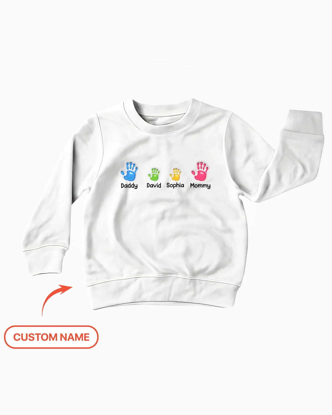 Erster Muttertag – Handabdrücke Bambus Rundhals-Sweatshirt