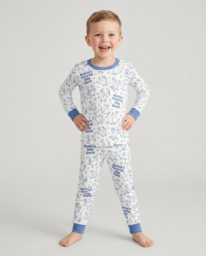 Auntie's Favorite Silly Goose Bamboo Two Piece Long Sleeve Pajama Set