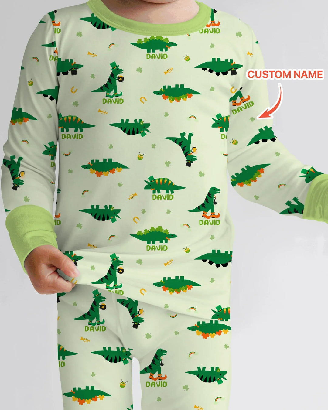 Lucky Dino Two Piece Long Sleeve Pajama Set