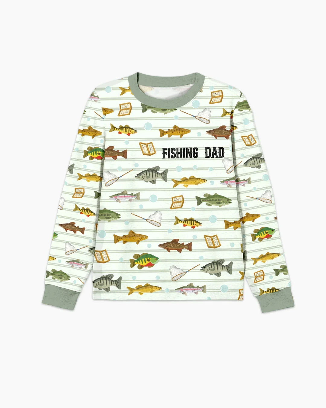 Conjunto de pijama de bambú bordado para hombre "Papá y yo" de pesca a juego
