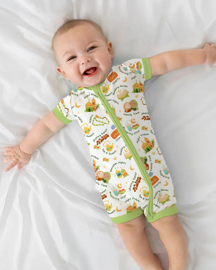 Ramadan Mubarak Matching Family Shorty Zippy