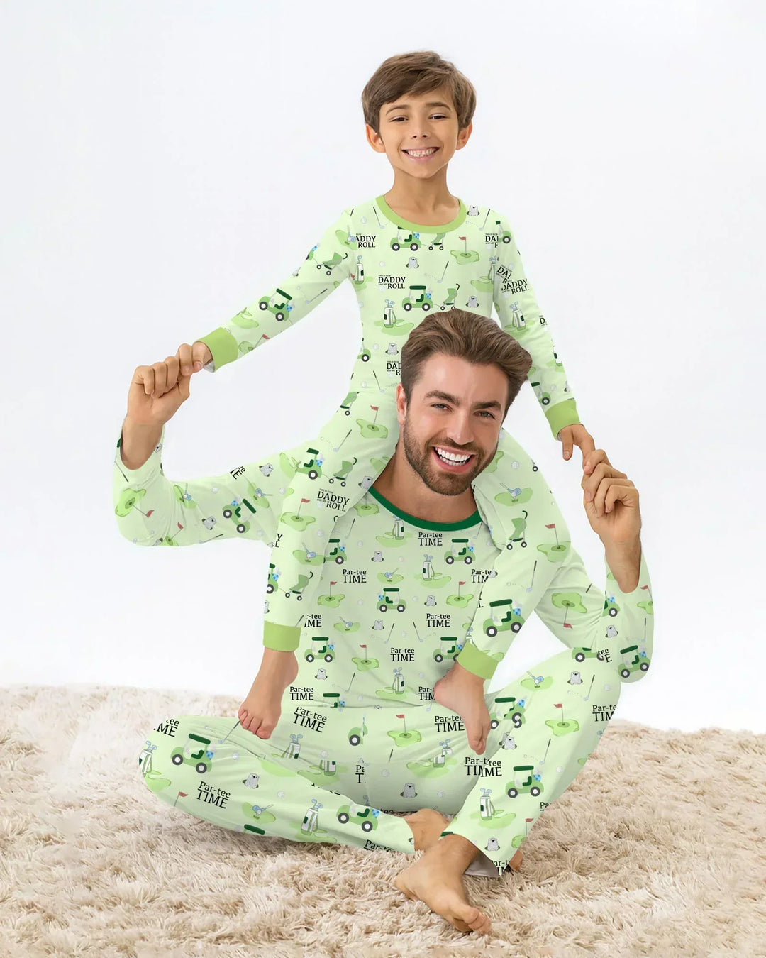 Daddy Golf Team Two Piece Short Sleeve Shorts Pajama Set