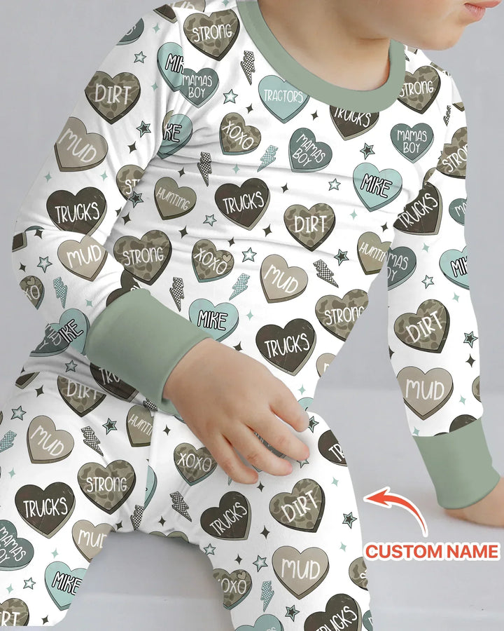 Zweiteiliges Langarm-Pyjama-Set mit Sommerfrüchten