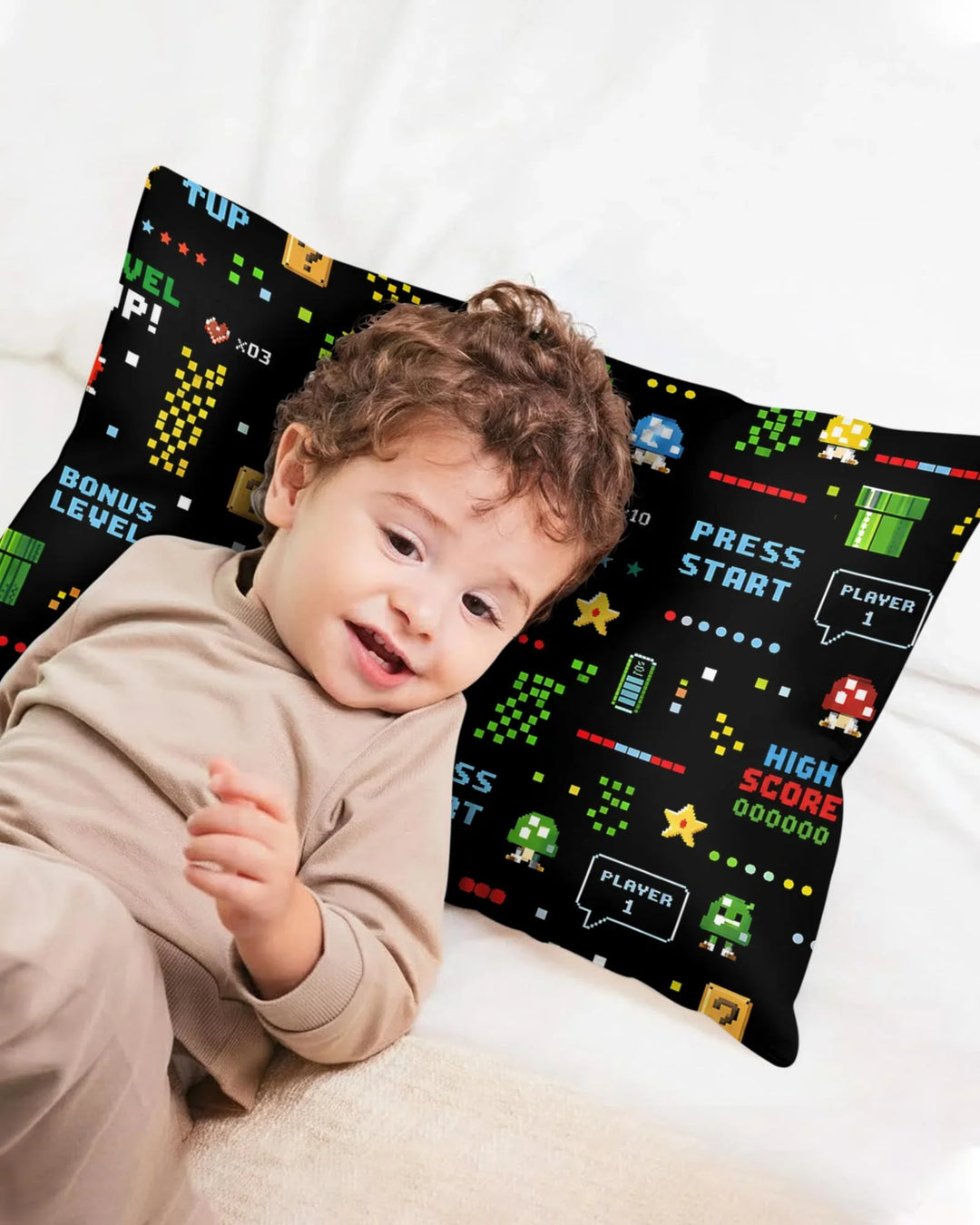 Pixel Game Lover Matching Bamboo Pillow Case