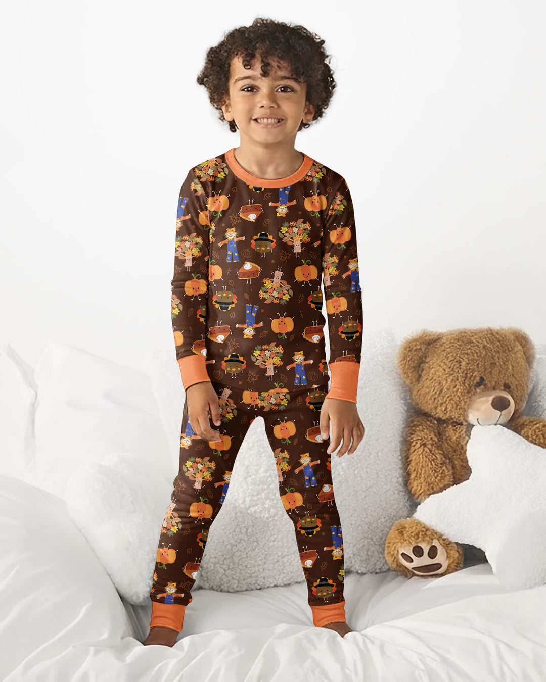 Thanksgiving Festive Bamboo Two Piece Long Sleeve Pajama Set